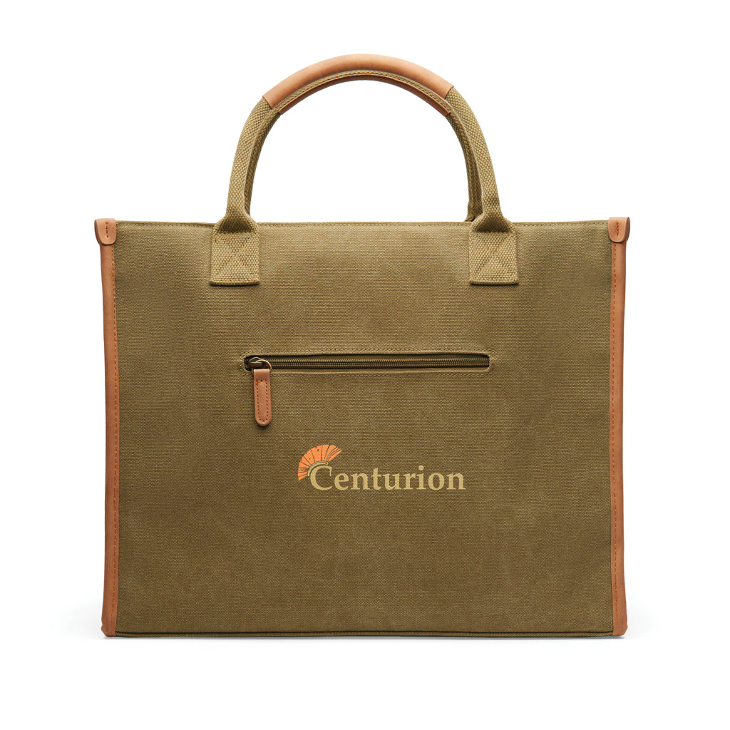 VINGA Bosler RCS recycled canvas office tote - Green