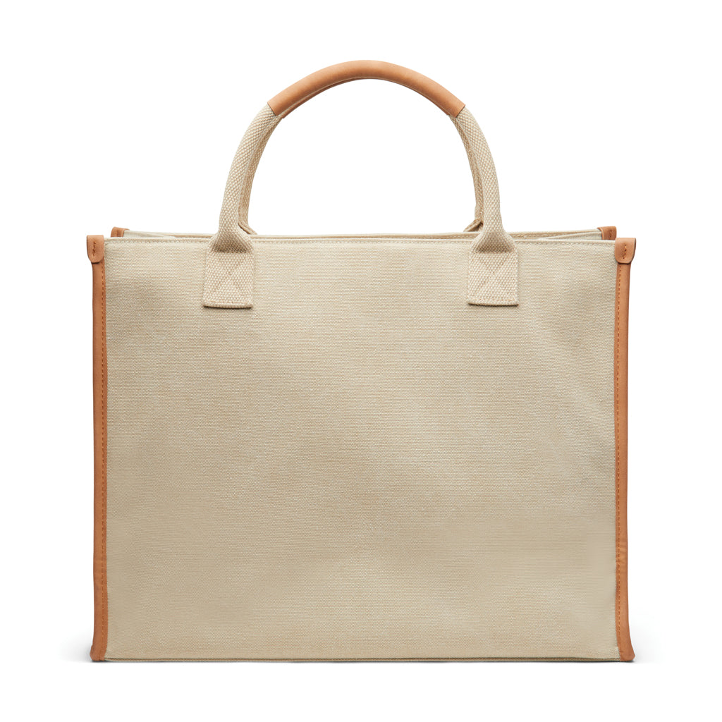 VINGA Bosler RCS recycled canvas office tote - Beige