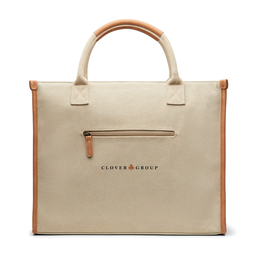 VINGA Bosler RCS recycled canvas office tote - Beige