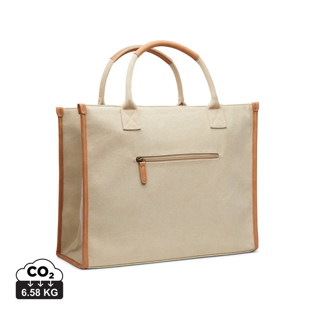 VINGA Bosler RCS recycled canvas office tote - Beige