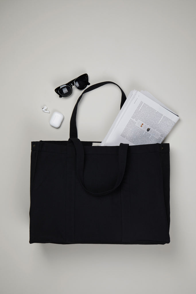 VINGA Hilo AWARE™ recycled canvas maxi tote bag - Black