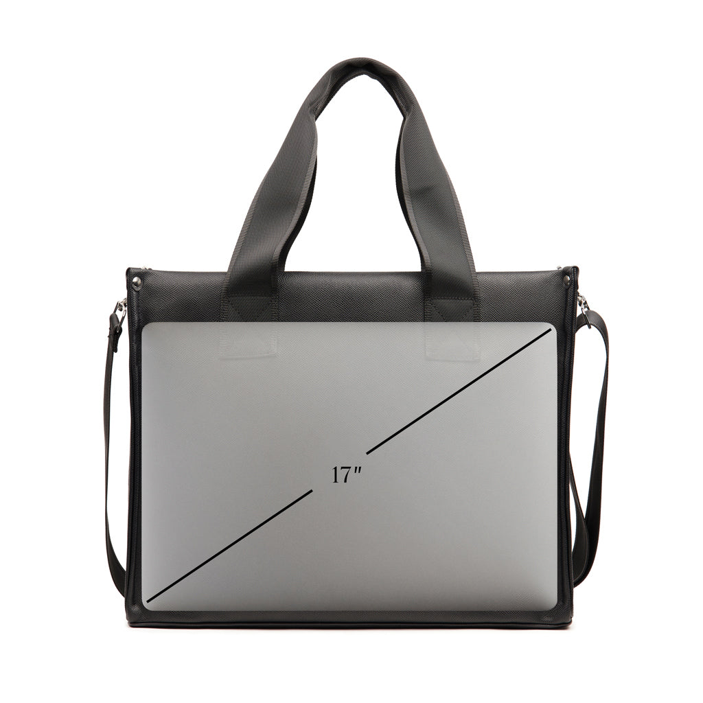 VINGA Bermond RCS recycled PU tote bag - Black