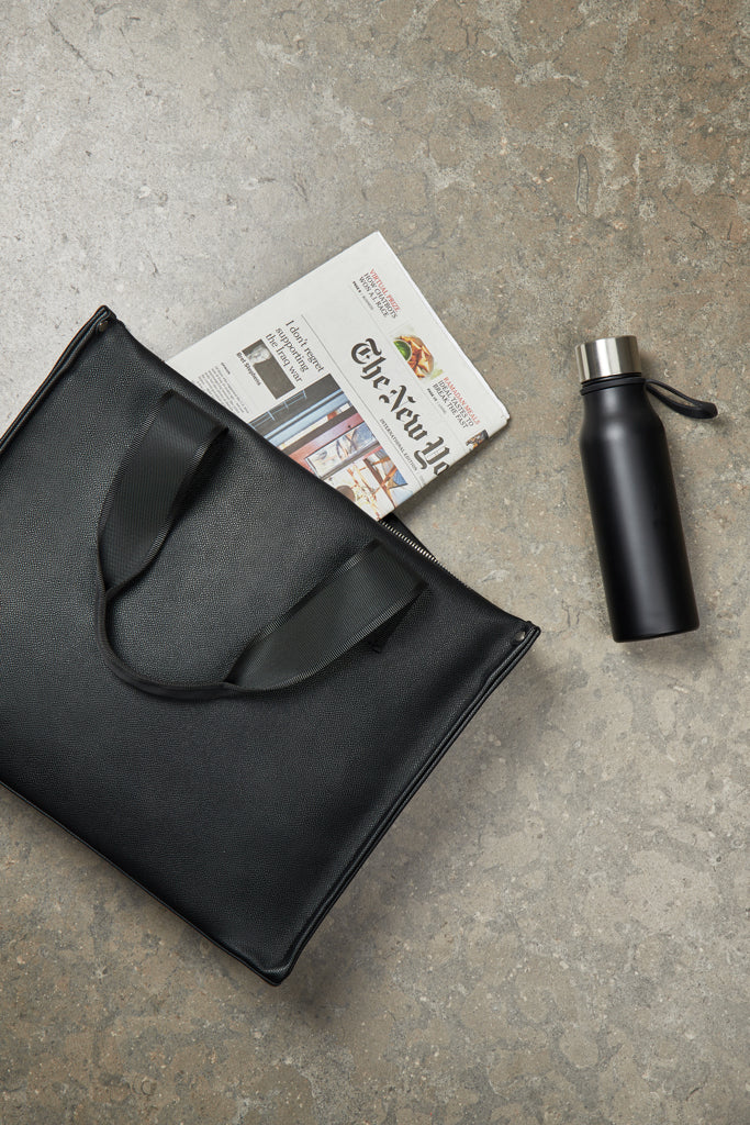 VINGA Bermond RCS recycled PU tote bag - Black