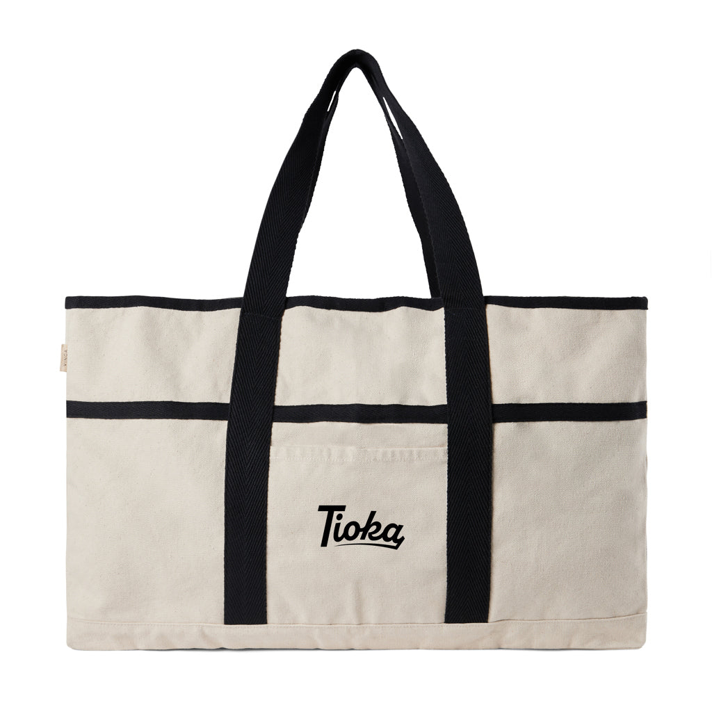 VINGA Volonne AWARE™ recycled canvas beach bag - Off White