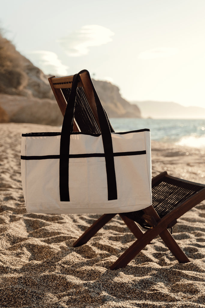VINGA Volonne AWARE™ recycled canvas beach bag - Off White