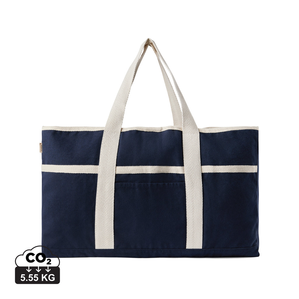 VINGA Volonne AWARE™ recycled canvas beach bag - Blue