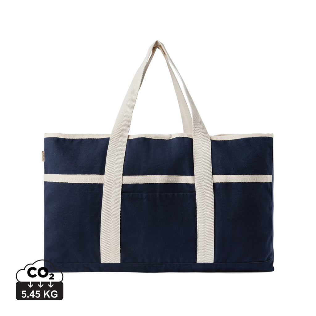 VINGA Volonne AWARE™ recycled canvas beach bag - Blue