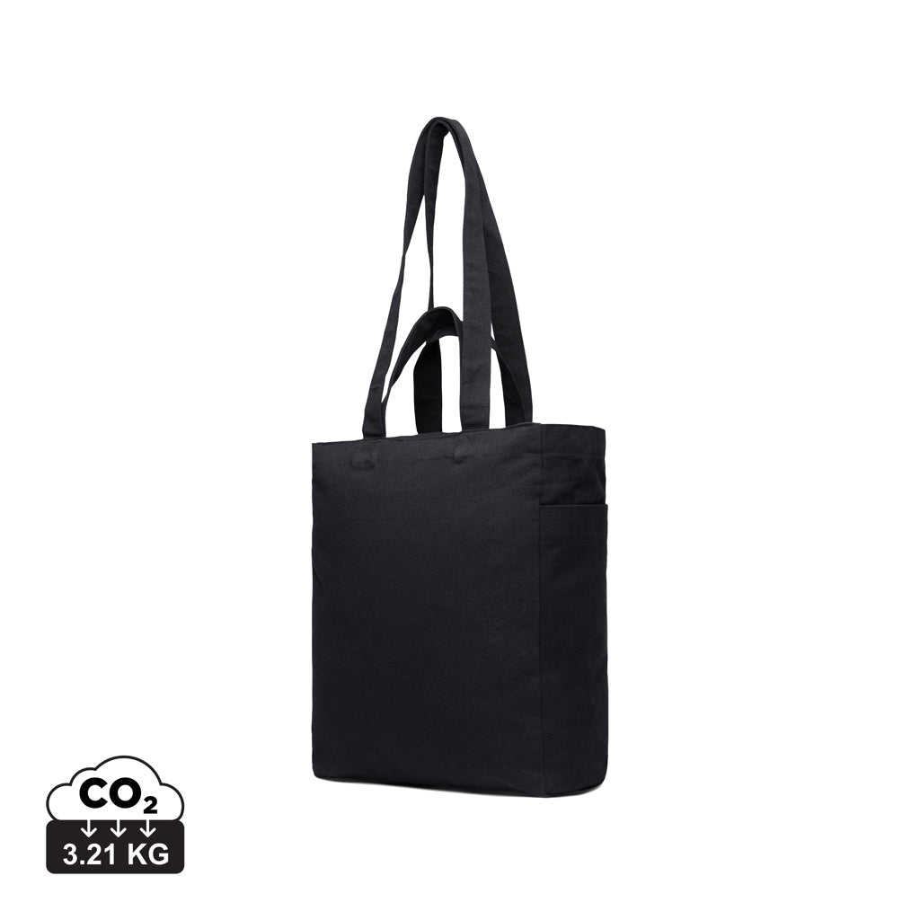 VINGA Hilo AWARE™ recycled canvas zip tote - Black