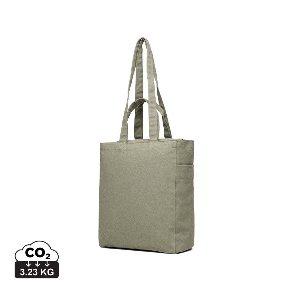 VINGA Hilo AWARE™ recycled canvas zip tote - Green