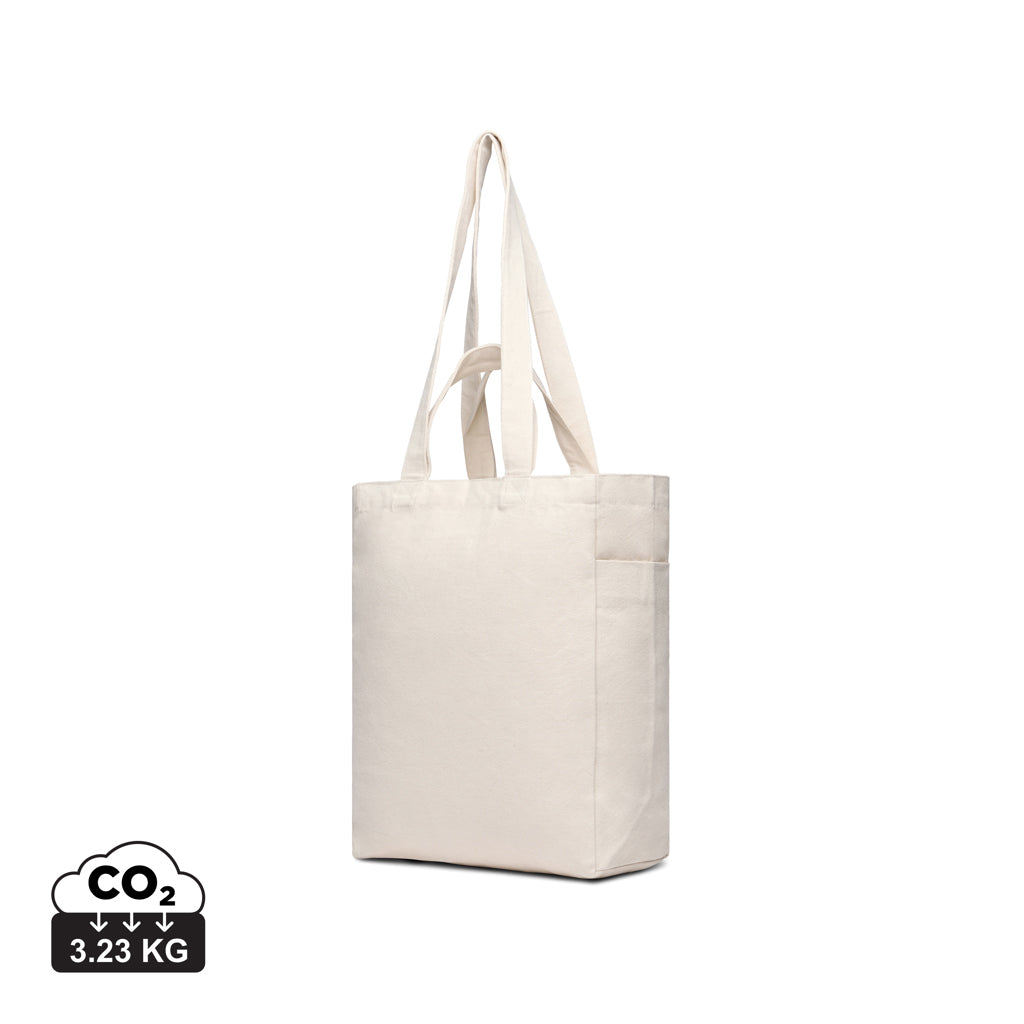 VINGA Hilo AWARE™ recycled canvas zip tote - Off White