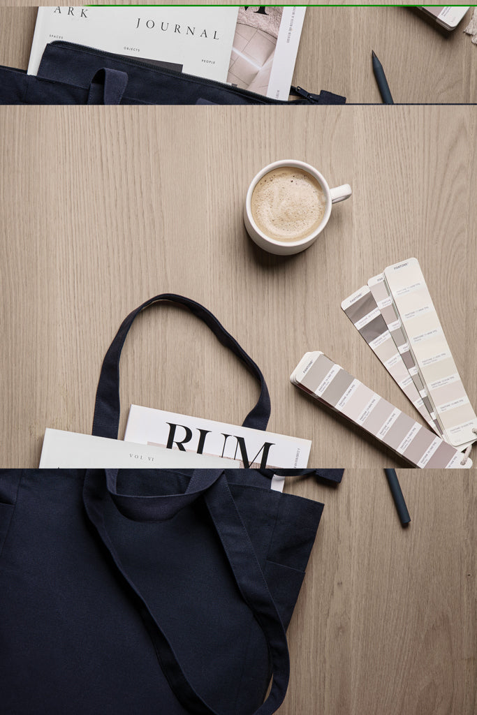 VINGA Hilo AWARE™ recycled canvas zip tote - Navy