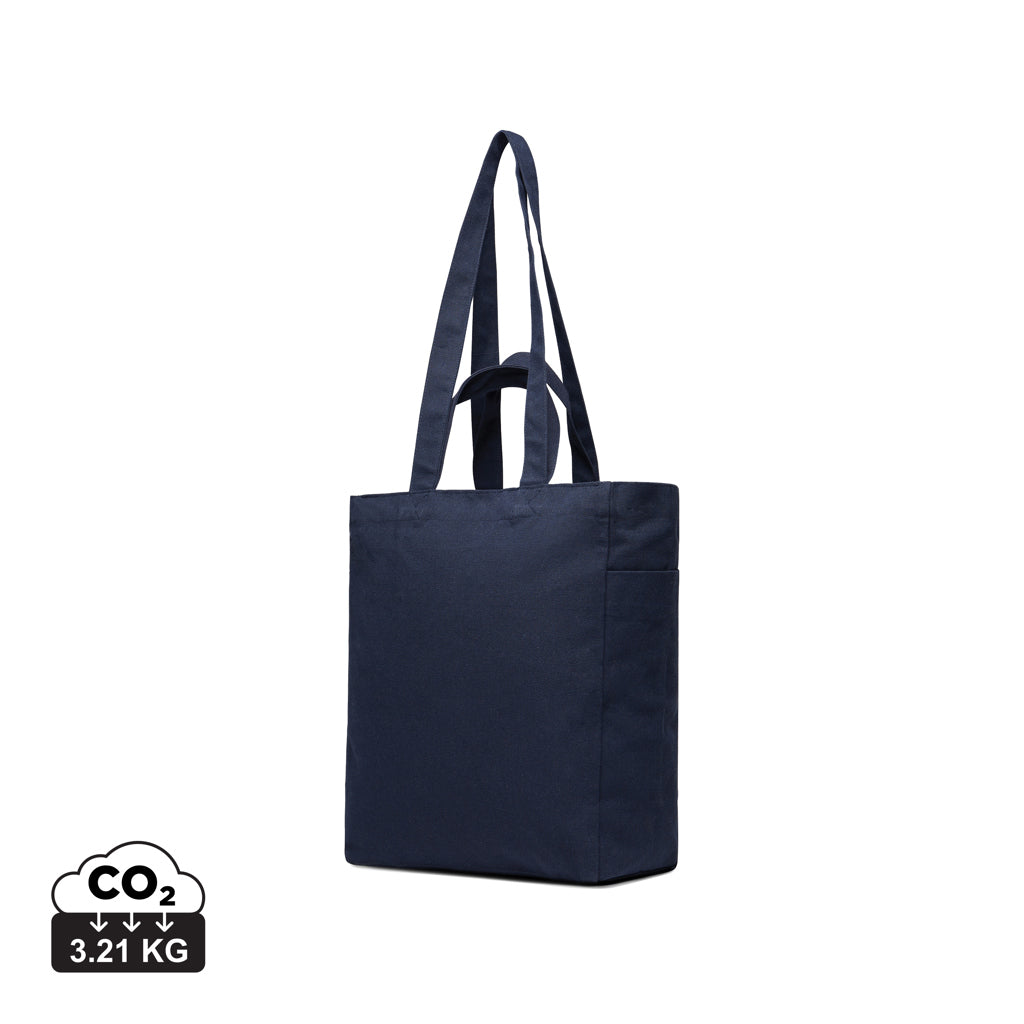 VINGA Hilo AWARE™ recycled canvas zip tote - Navy