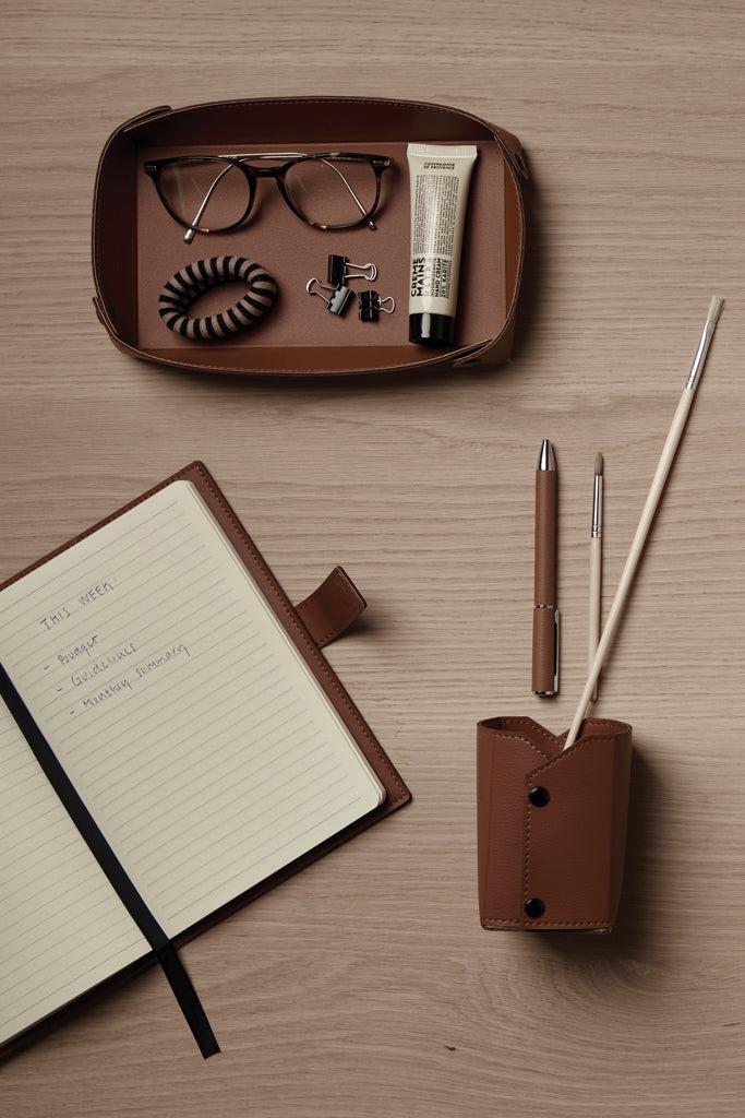 VINGA Timo PU RCS RPET notebook - Brown