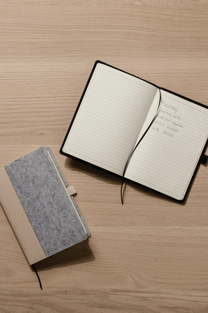VINGA Albon GRS recycled felt notebook - Grey