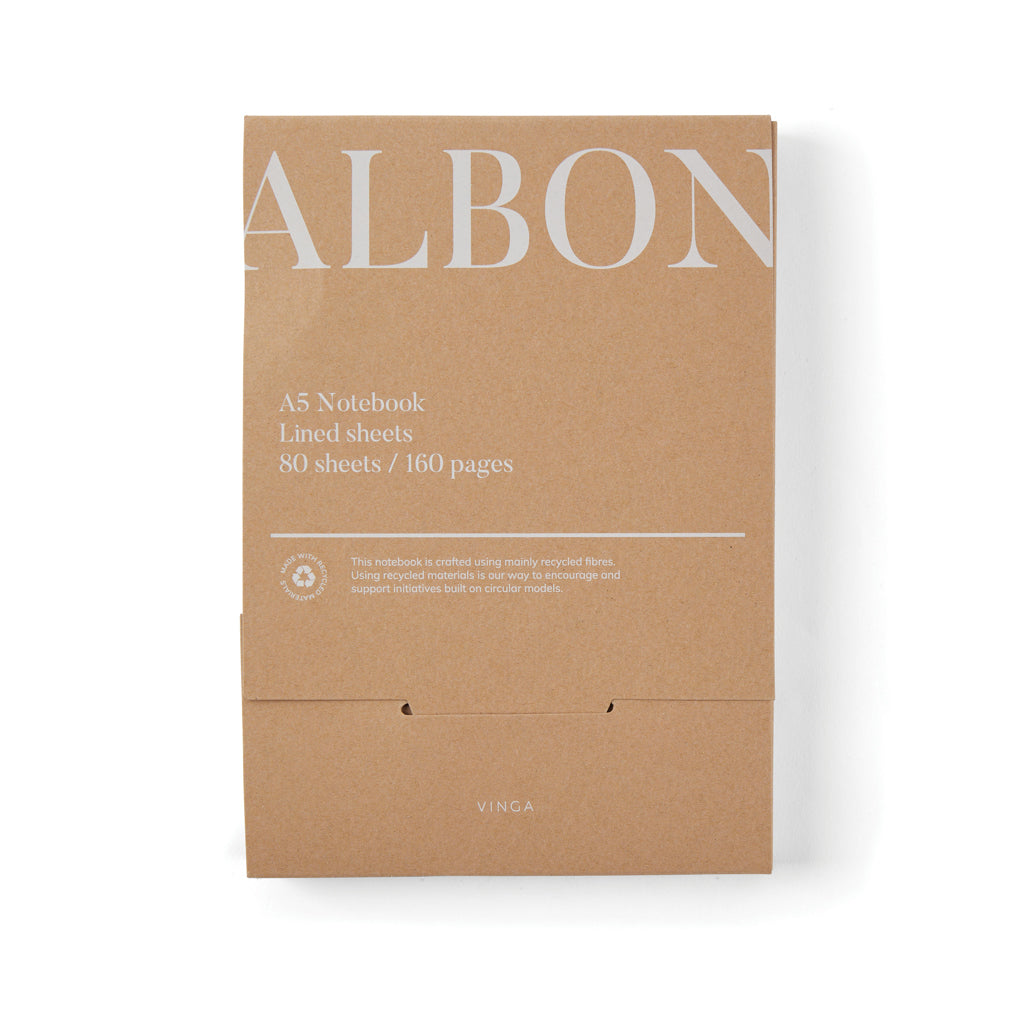 VINGA Albon GRS recycled felt notebook - Grey