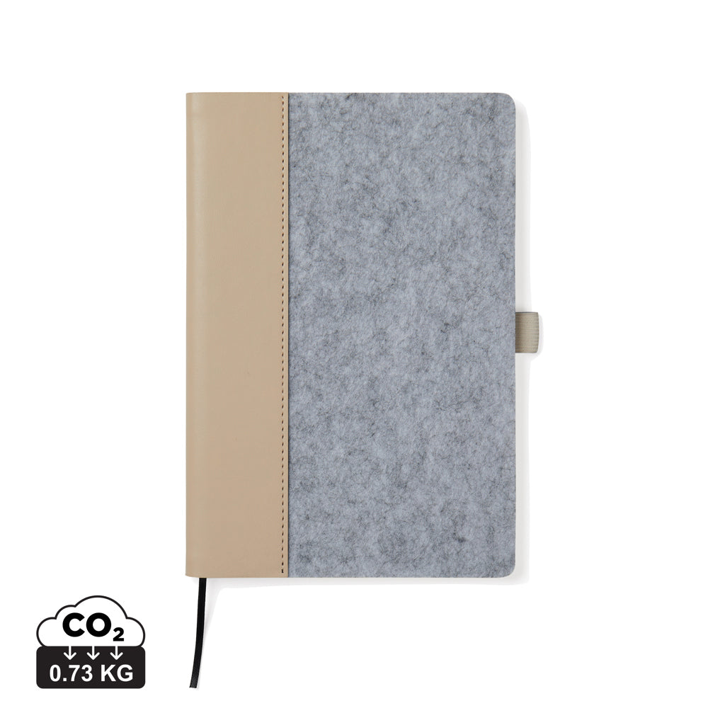 VINGA Albon GRS recycled felt notebook - Grey