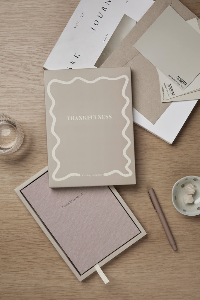 VINGA Thankfulness GRS recycled paper journal - Beige