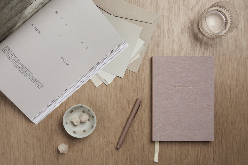 VINGA Thankfulness GRS recycled paper journal - Beige