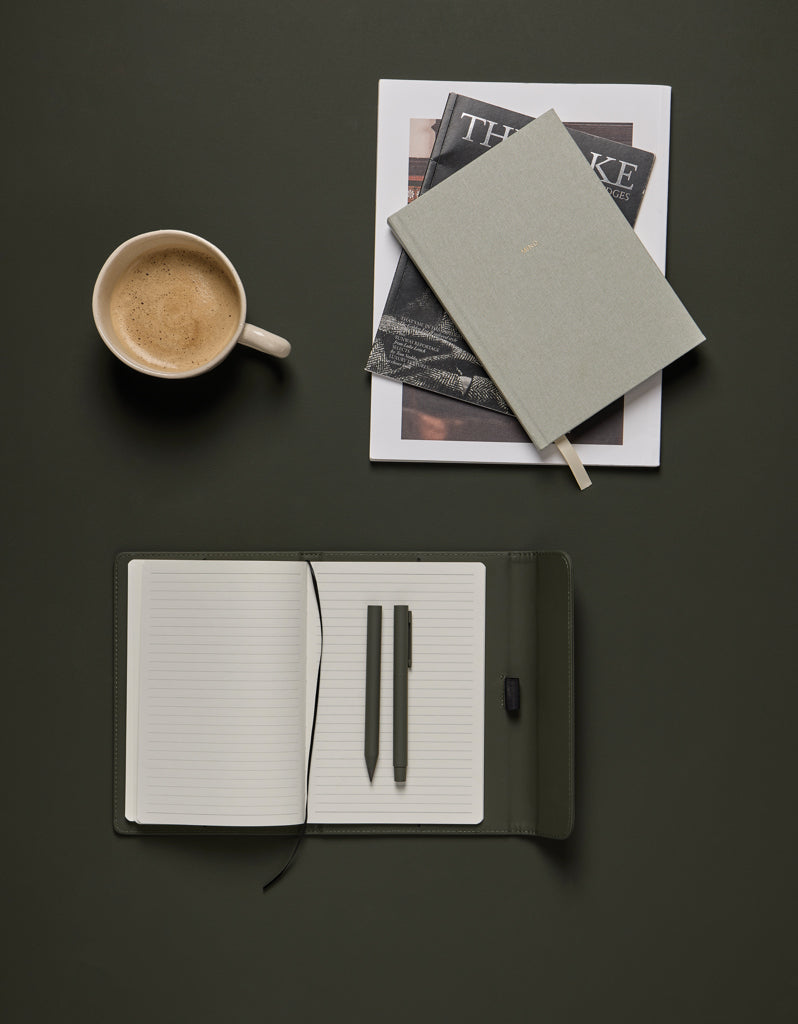 VINGA Baltimore GRS certified paper & PU notebook - Green