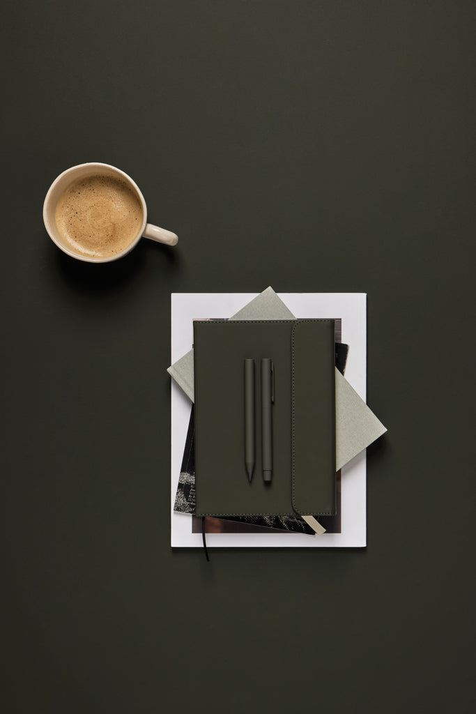 VINGA Baltimore GRS certified paper & PU notebook - Green