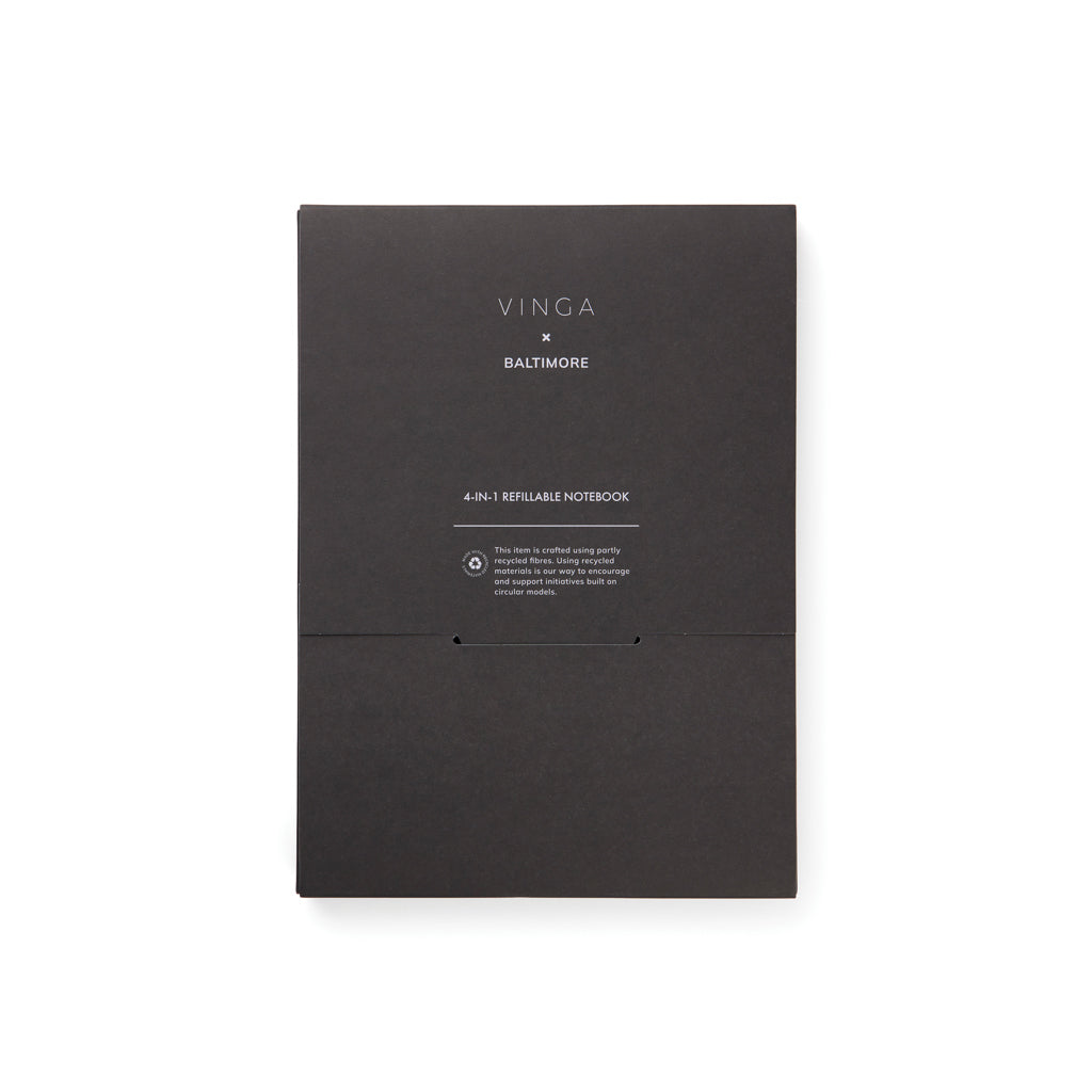 VINGA Baltimore RCS 4-in-1 Refillable Notebook - Black