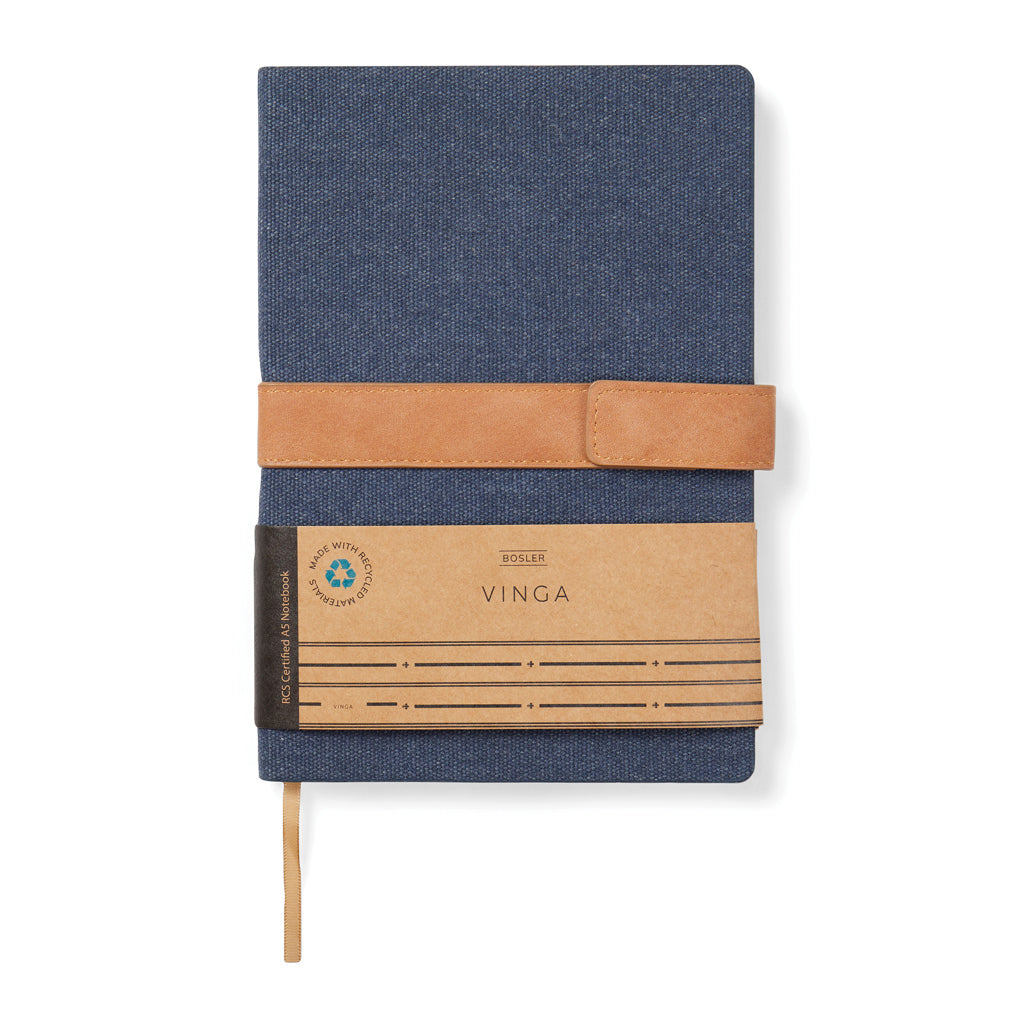 VINGA Bosler RCS recycled paper notebook - Navy