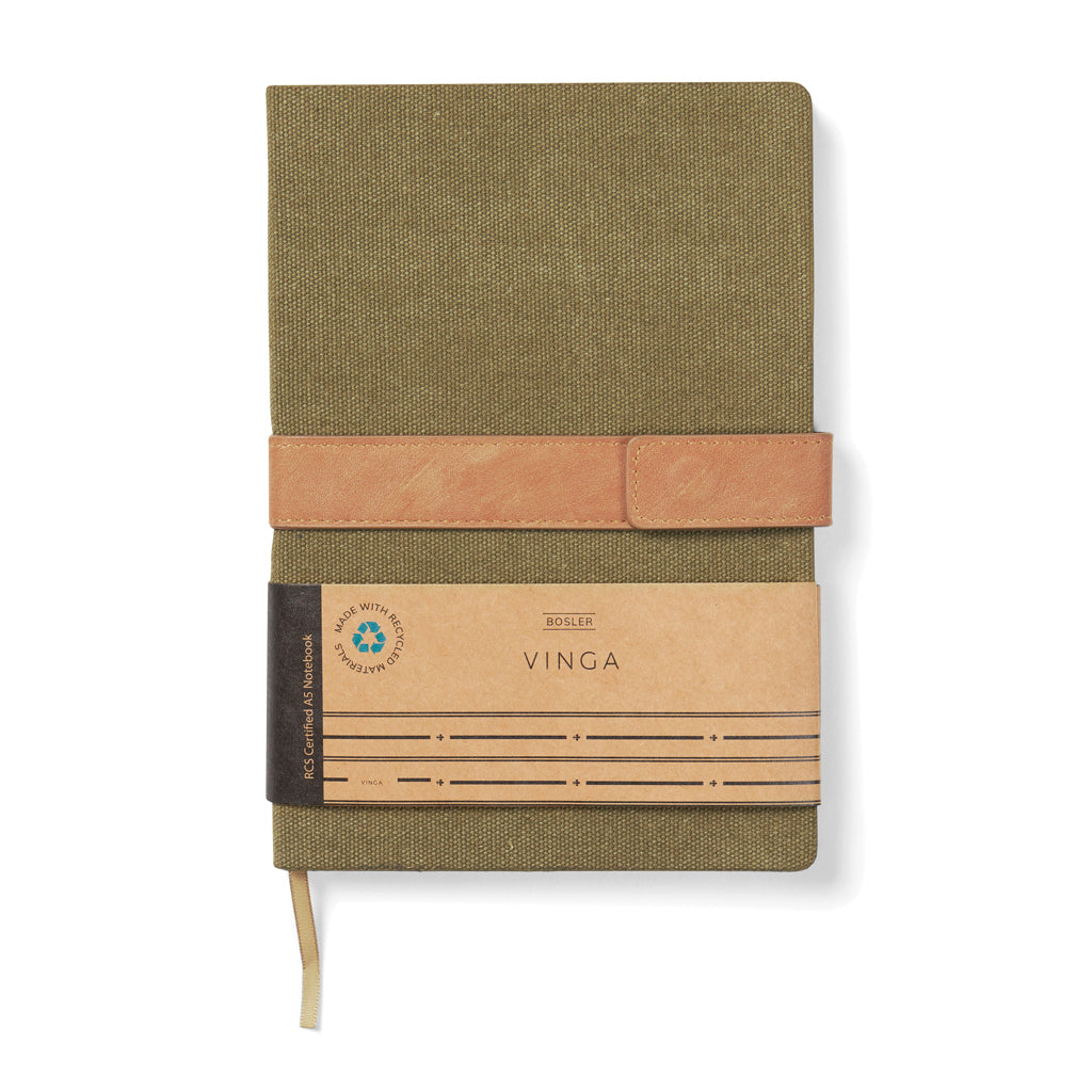 VINGA Bosler RCS recycled paper notebook - Green