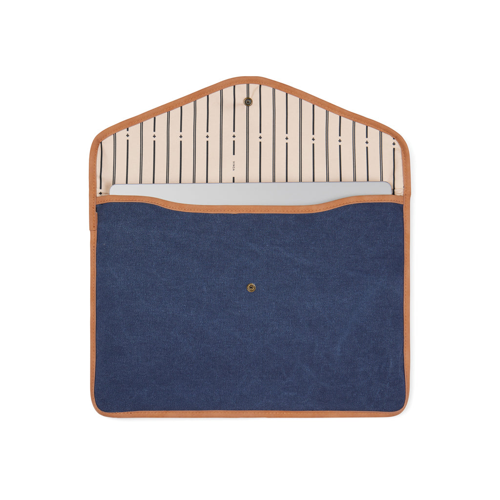 VINGA Bosler GRS recycled canvas 14' laptop sleeve - Navy