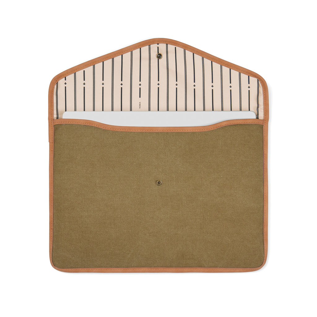 VINGA Bosler GRS recycled canvas 16' laptop sleeve - Green