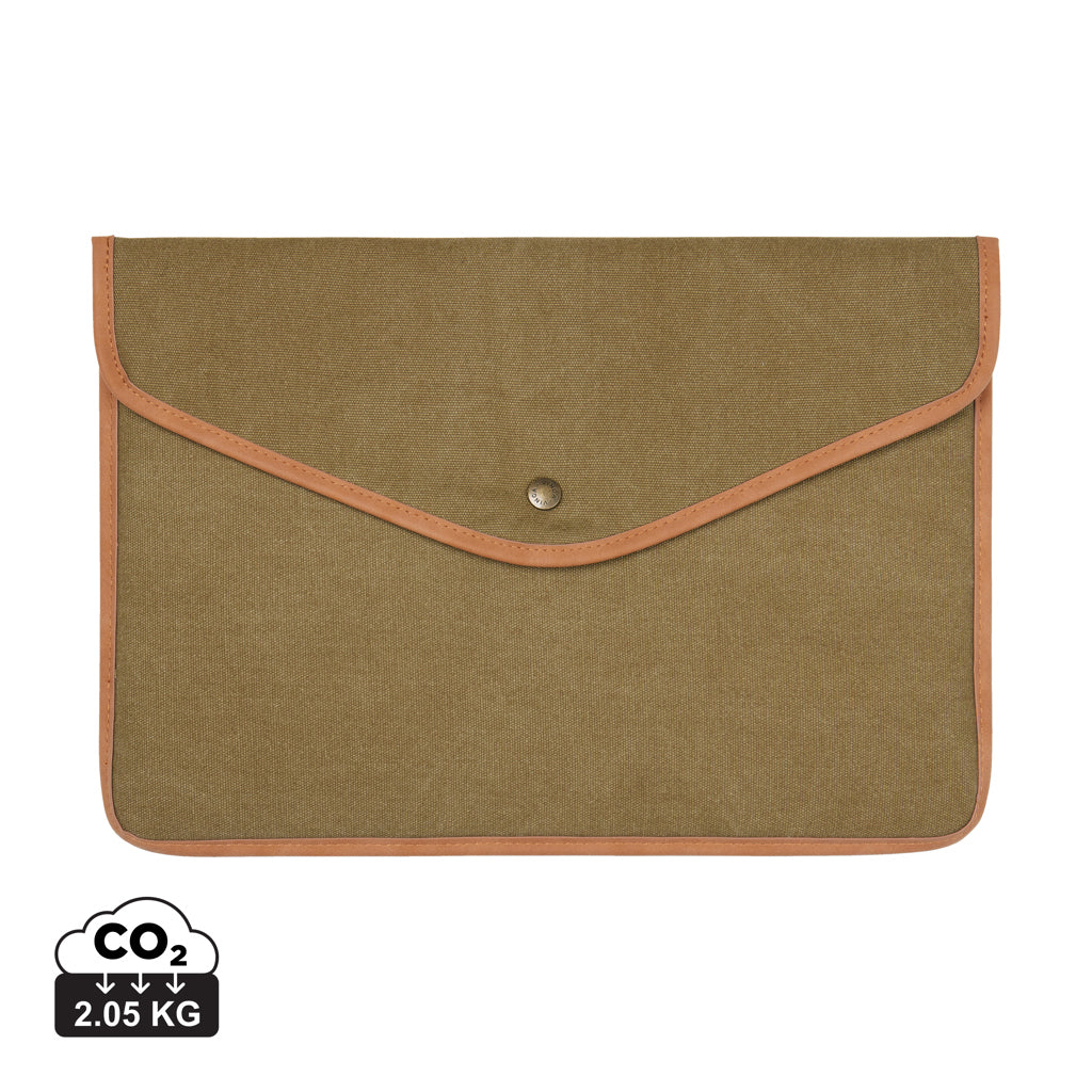 VINGA Bosler GRS recycled canvas 16' laptop sleeve - Green