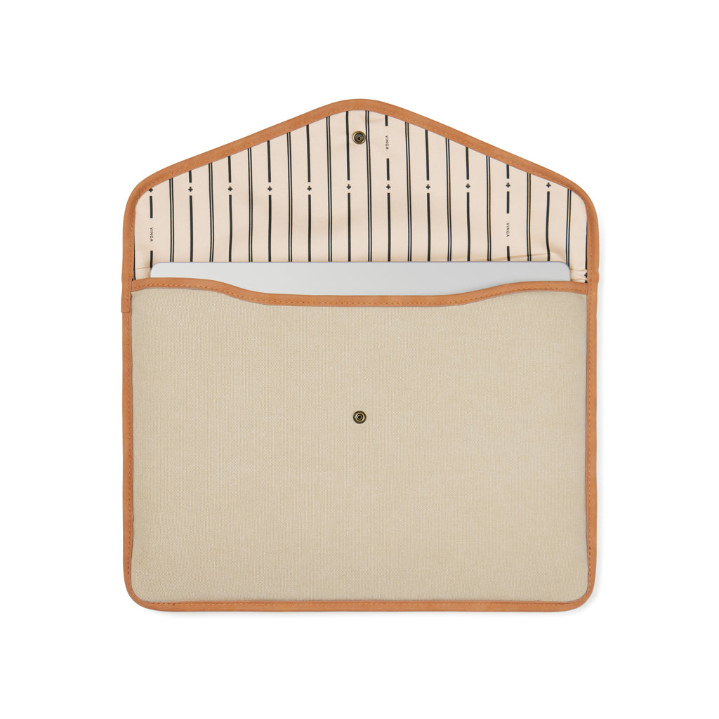VINGA Bosler GRS recycled canvas 16' laptop sleeve - Beige