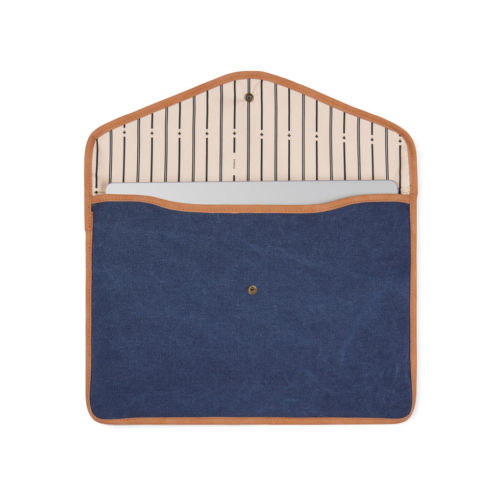 VINGA Bosler GRS recycled canvas 16' laptop sleeve - Navy