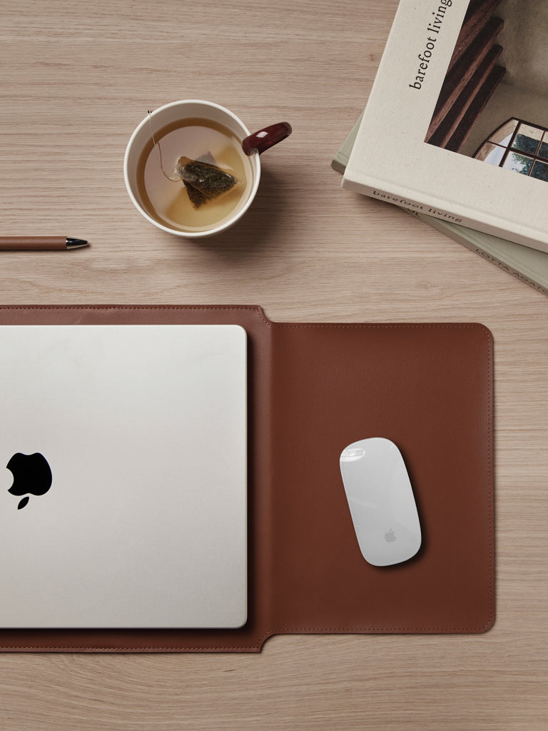 VINGA Timo PU RCS RPET 16' laptop sleeve - Brown