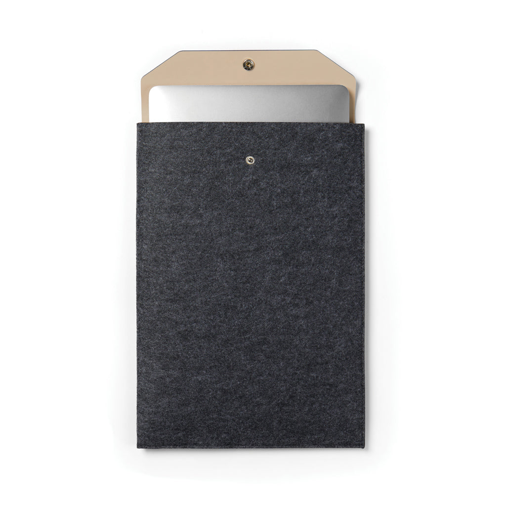 VINGA Albon GRS recycled felt 15' laptop sleeve - Black
