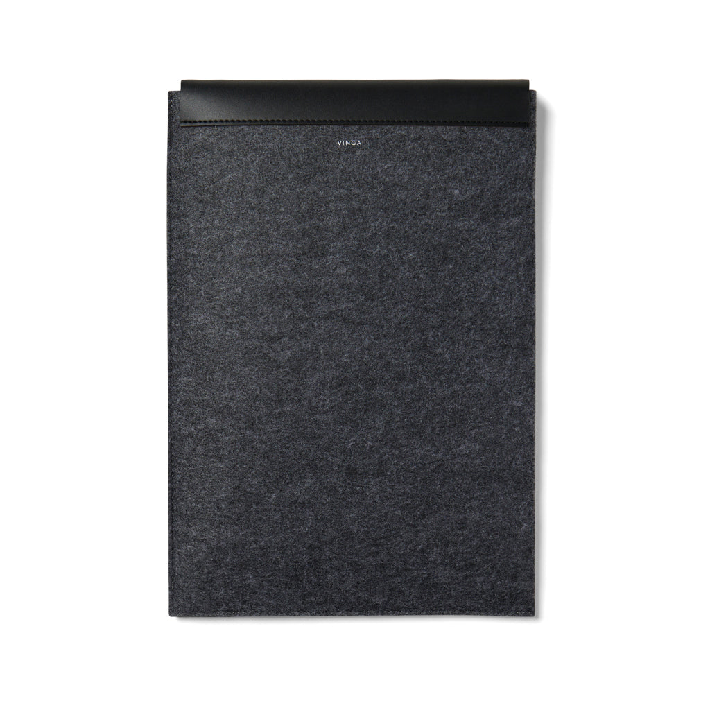 VINGA Albon GRS recycled felt 15' laptop sleeve - Black