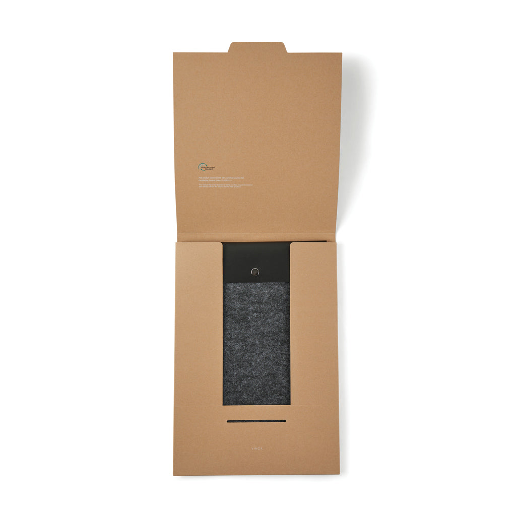 VINGA Albon GRS recycled felt 15' laptop sleeve - Black