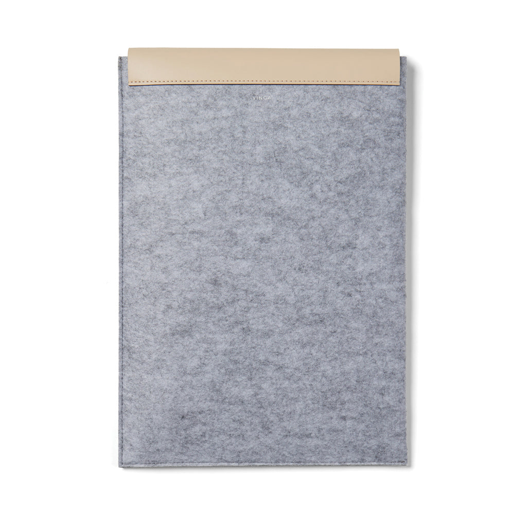 VINGA Albon GRS recycled felt 15' laptop sleeve - Grey