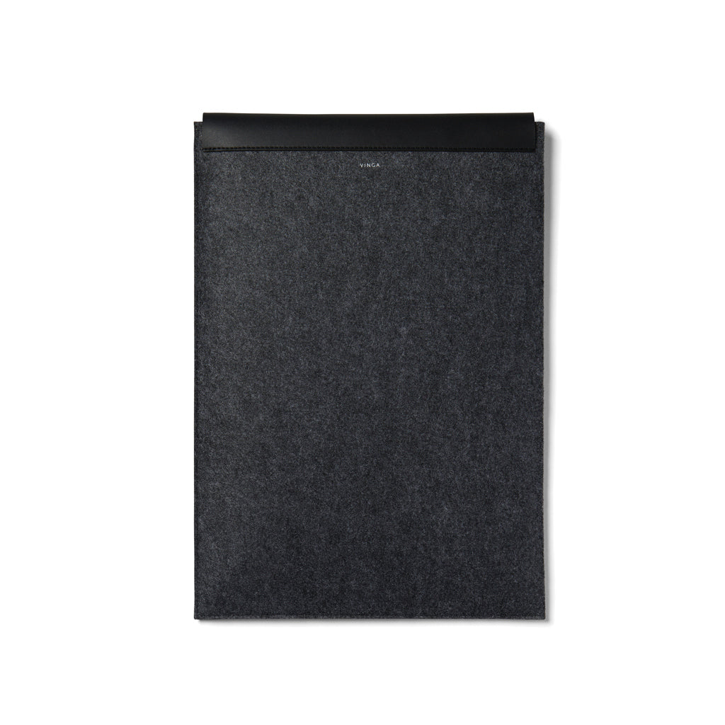 VINGA Albon GRS recycled felt 17' laptop sleeve - Black
