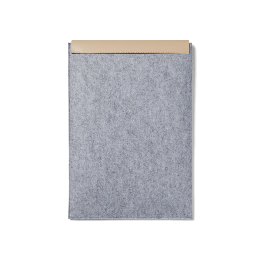 VINGA Albon GRS recycled felt 17' laptop sleeve - Grey