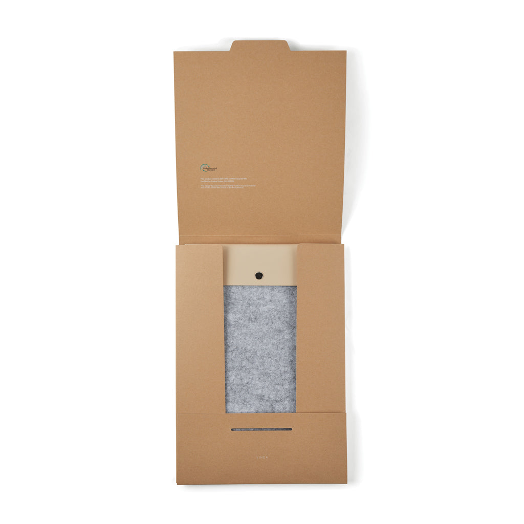 VINGA Albon GRS recycled felt 17' laptop sleeve - Grey