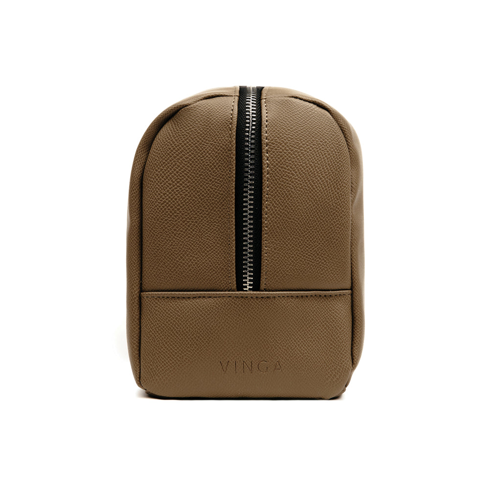 VINGA Bermond RCS recycled PU toiletry bag - Brown