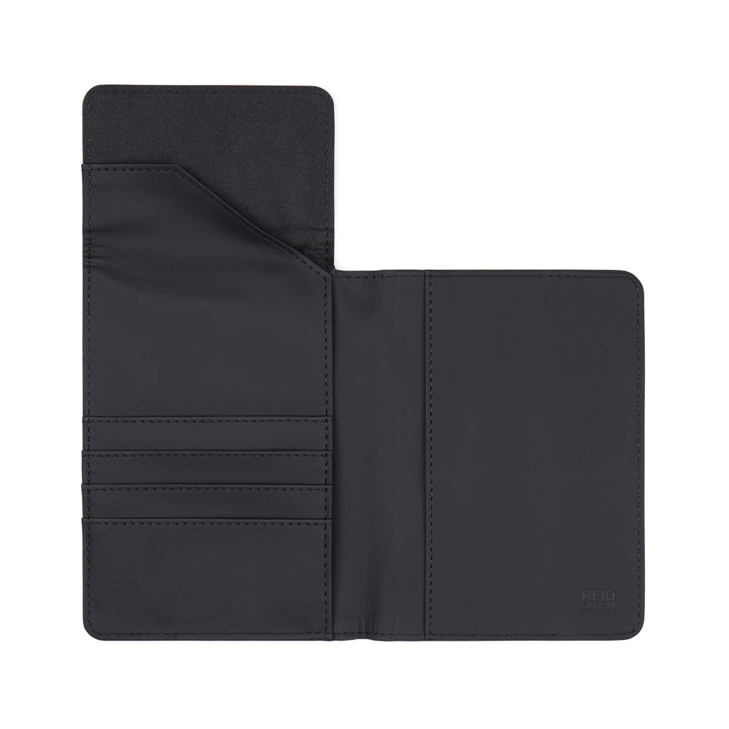 VINGA Baltimore RCS recycled polyester RFID passport cover - Black