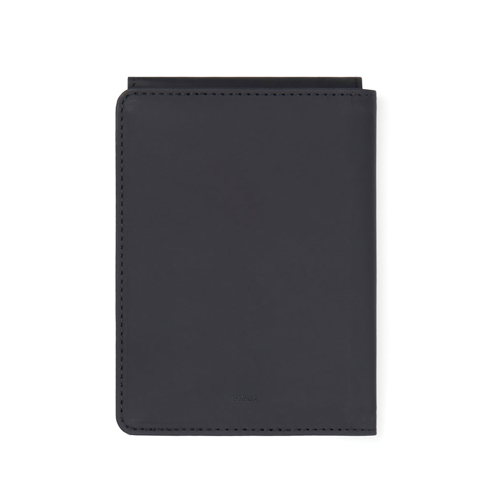 VINGA Baltimore RCS recycled polyester RFID passport cover - Black
