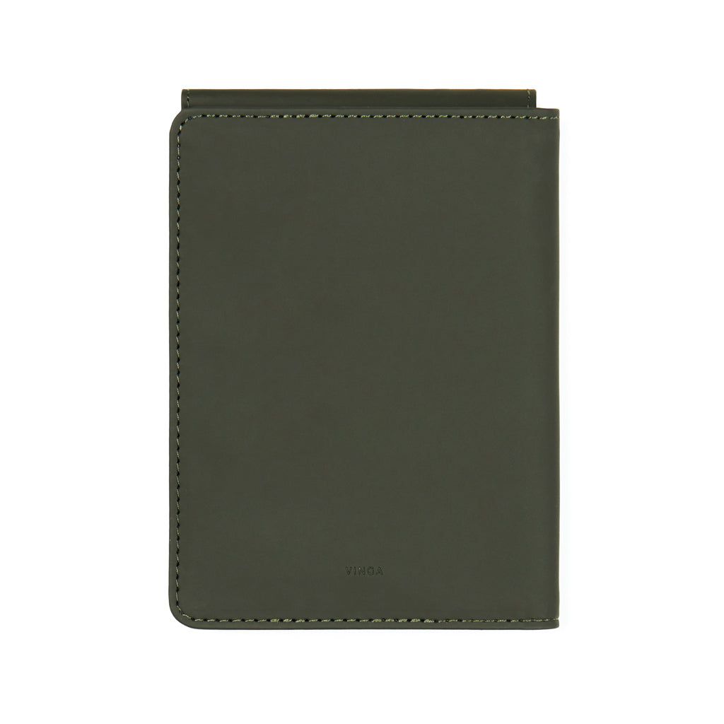 VINGA Baltimore RCS recycled polyester RFID passport cover - Green