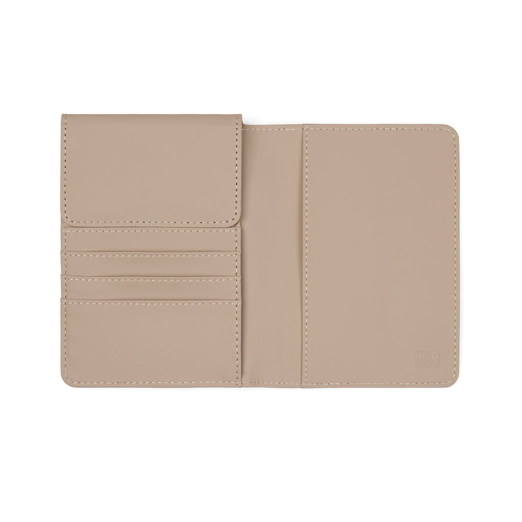 VINGA Baltimore RCS recycled polyester RFID passport cover - Greige