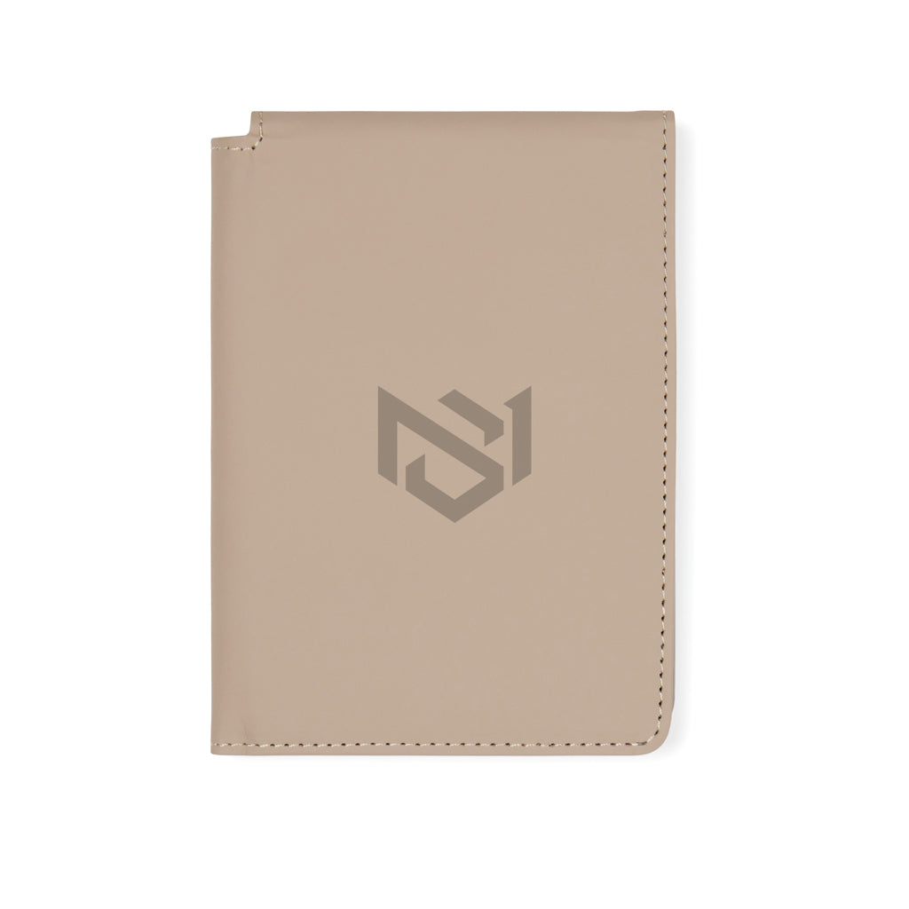 VINGA Baltimore RCS recycled polyester RFID passport cover - Greige