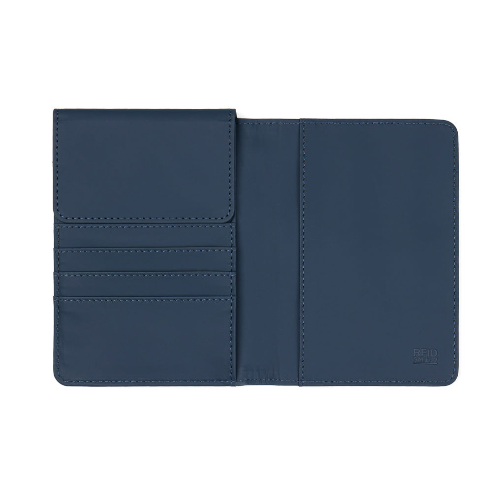 VINGA Baltimore RCS recycled polyester RFID passport cover - Navy