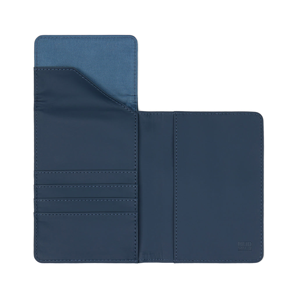 VINGA Baltimore RCS recycled polyester RFID passport cover - Navy