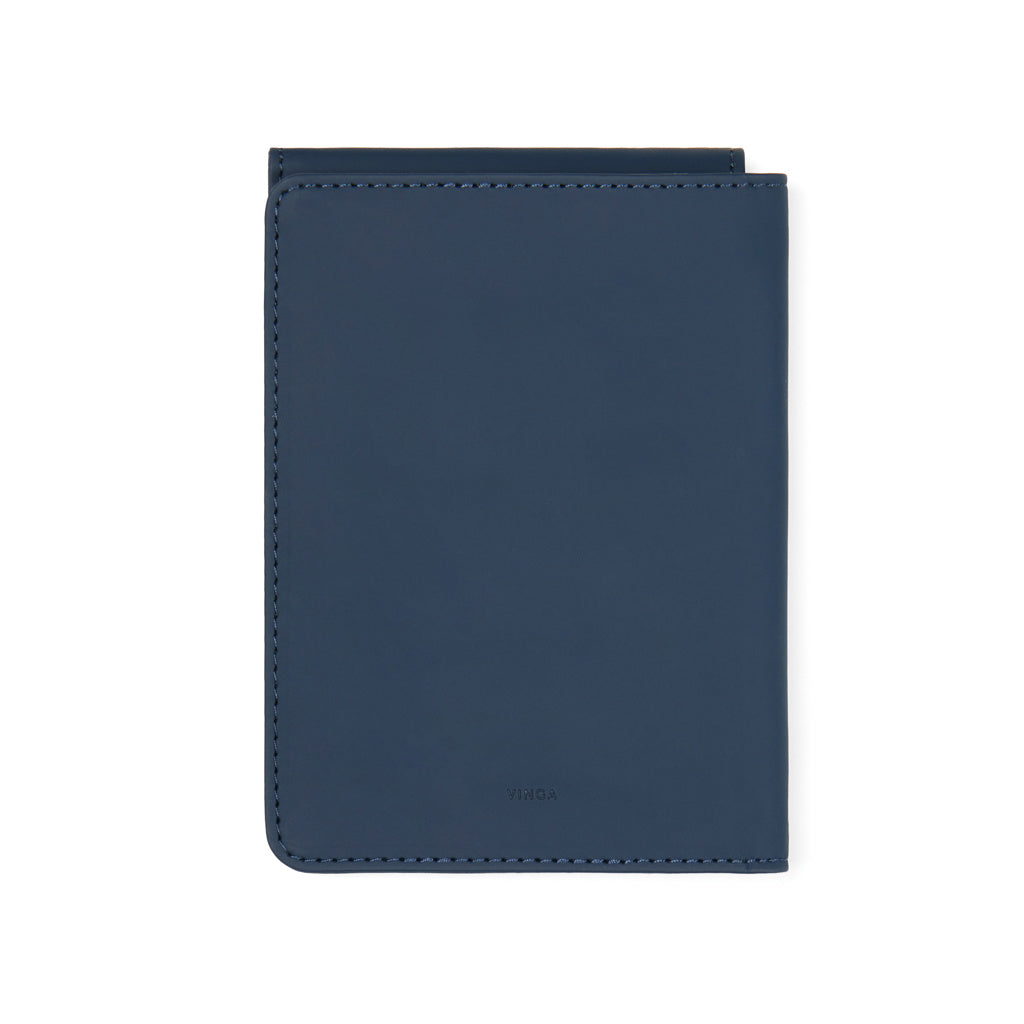 VINGA Baltimore RCS recycled polyester RFID passport cover - Navy
