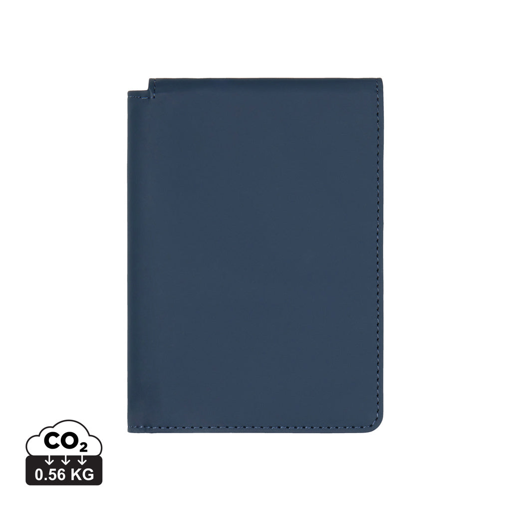 VINGA Baltimore RCS recycled polyester RFID passport cover - Navy